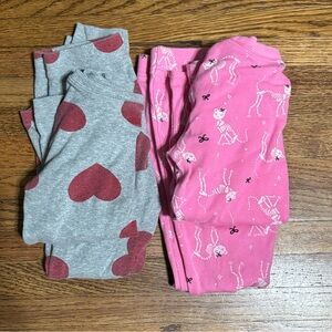 Old Navy girls lot of long sleeve pyjama sets - hearts Halloween pink